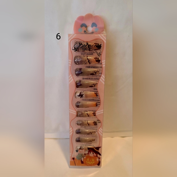 Halloween Press On Nails 12 Pc Set With Free Bottle Of Adhesive Glue New In Box - Picture 6 of 14